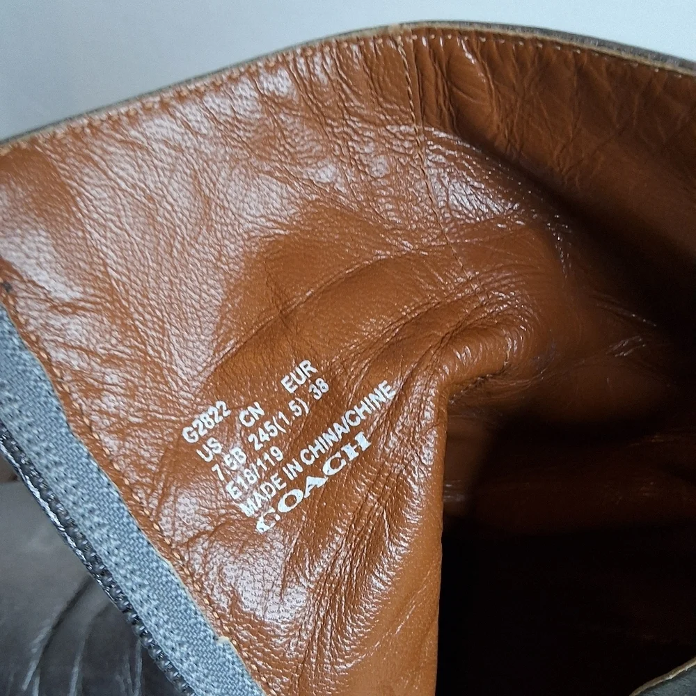 Coach Juliet Silver/ Pewter Leather Ankle Boots 7.5 - Picture 8 of 16